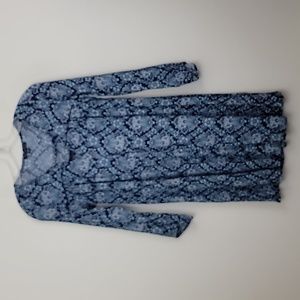 American Eagle Outfitters Blue Print Peasant Style Mini Dress M